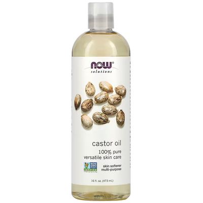 NOW Solutions Castor Oil – 100 % grynas ricinos (Ricinus communis) sėklų aliejus