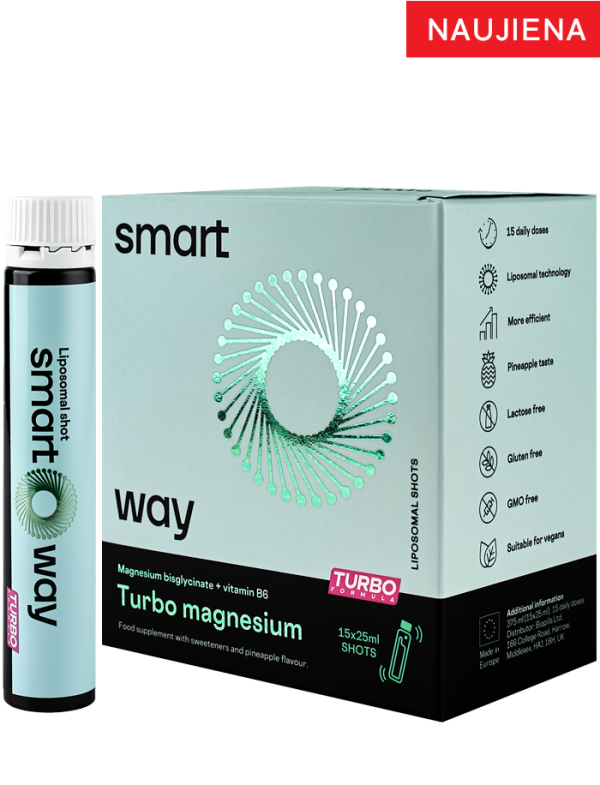 SMART WAY liposominis TURBO MAGNESIUM SHOTS, 15×25 ml
