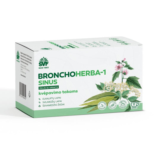 BRONCHOHERBA-1 SINUS žolelių arbata, 20 vnt kaina