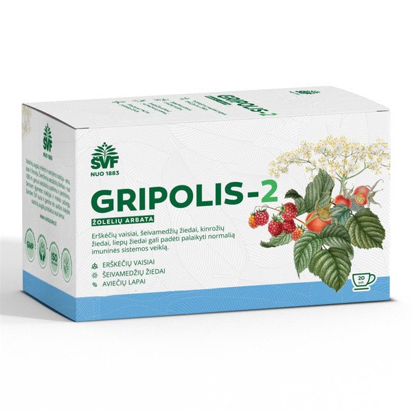 Gripolis-2, Žolelių arbata 20 vnt kaina