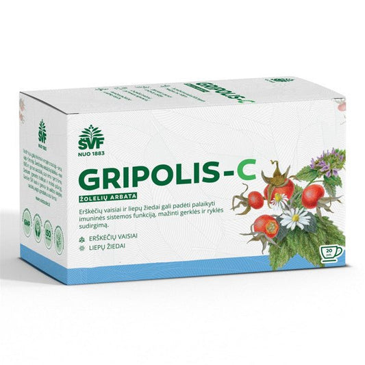 Gripolis-C, Žolelių arbata, 20 vnt kaina