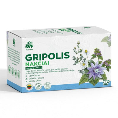 Gripolis,Žolelių arbata nakčiai, 20 vnt kaina