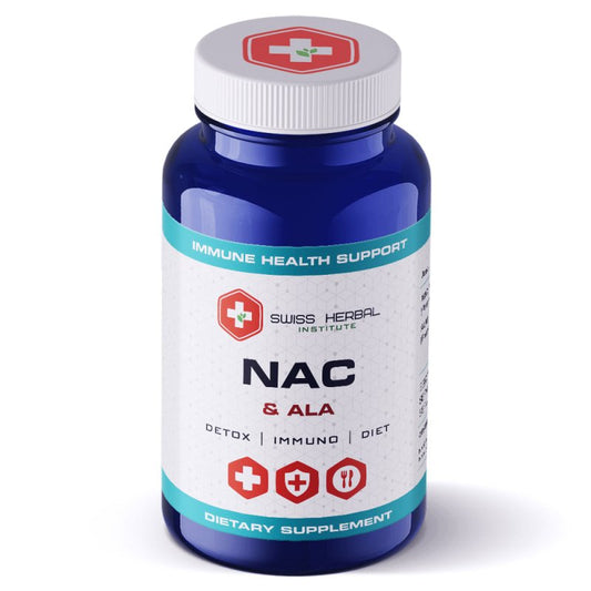 NAC + Alfa lipoinė rūgštis Swiss Herbal, 60 kapsulių kaina