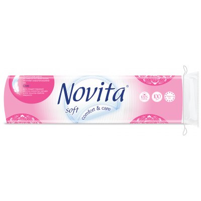 "Novita Soft" Kosmetiniai vatos diskeliai 100vnt. kaina