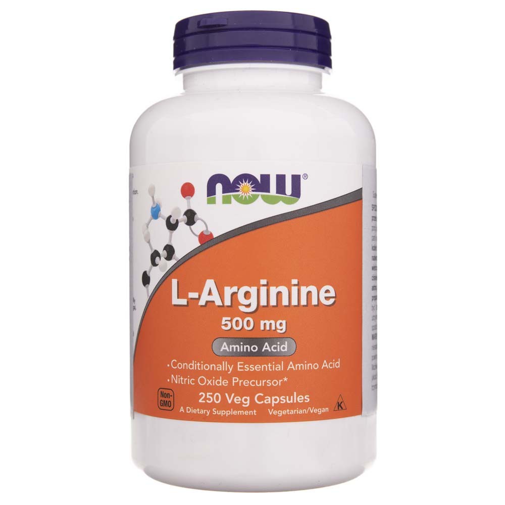 Now Foods L-argininas 500 mg - 250 kapsulių