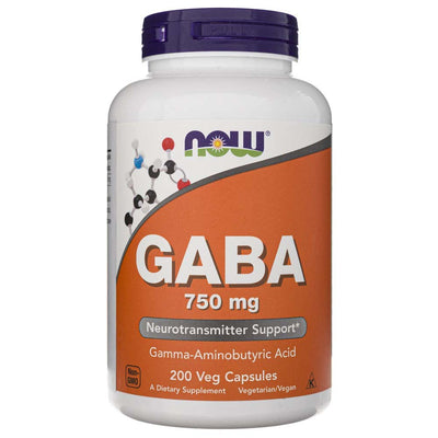 Now Foods GABA 750 mg - 200 kapsulių