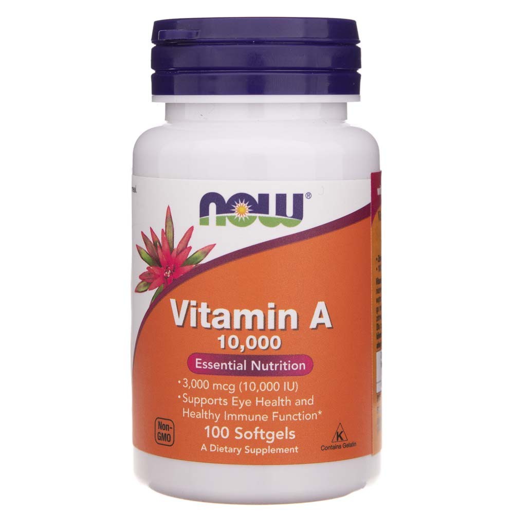 Now Foods vitaminas A 10000 TV - 100 kapsulių