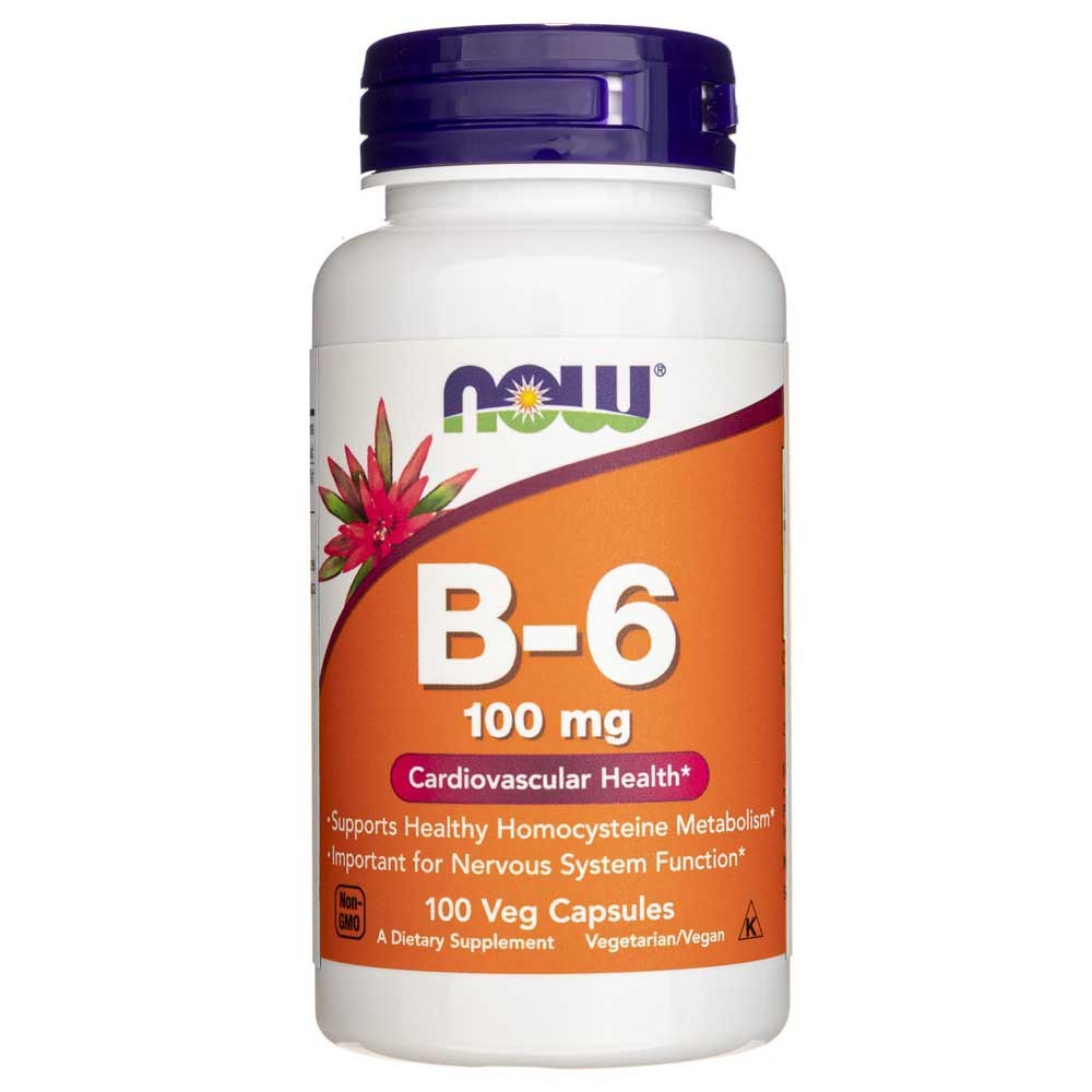 Now Foods vitaminas B-6 100 mg - 100 kapsulių