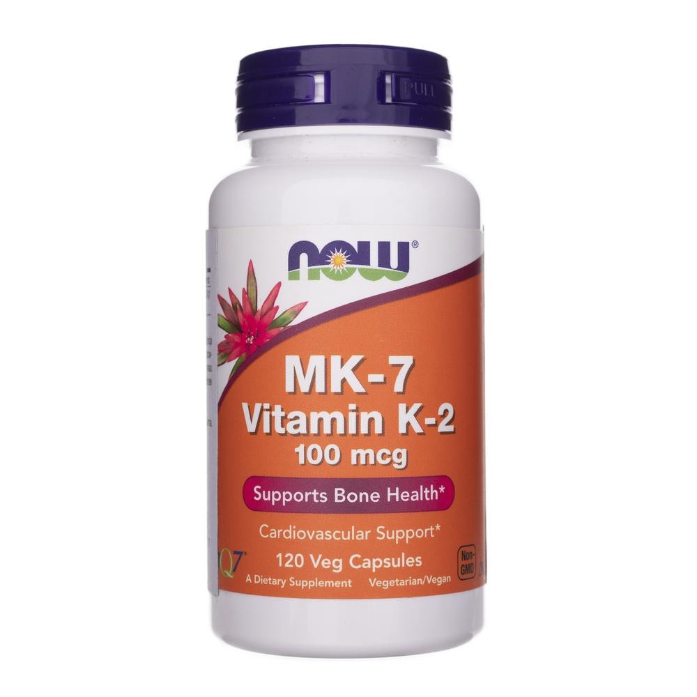 Now Foods vitaminas K2 MK-7 100 mcg - 120 kapsulių