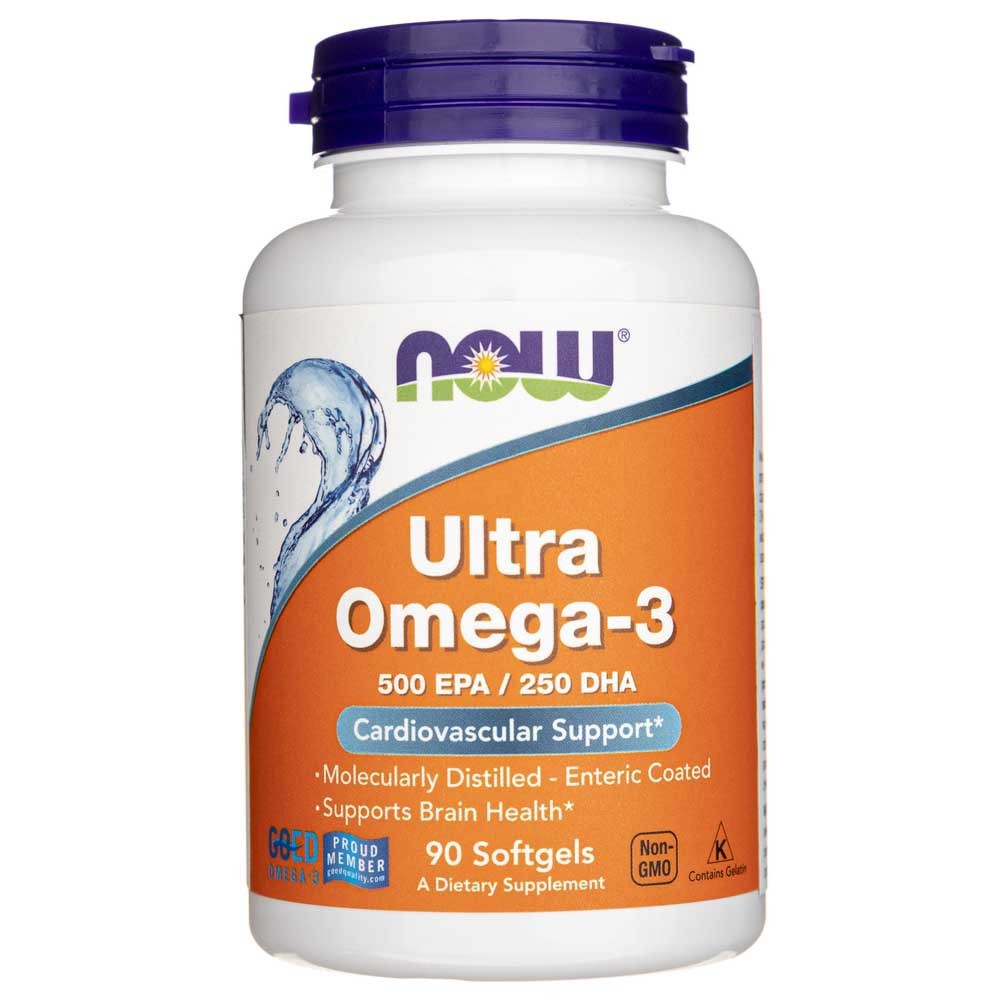 Now Foods Ultra Omega-3, 500 EPA / 250 DHA - 90 kapsulių