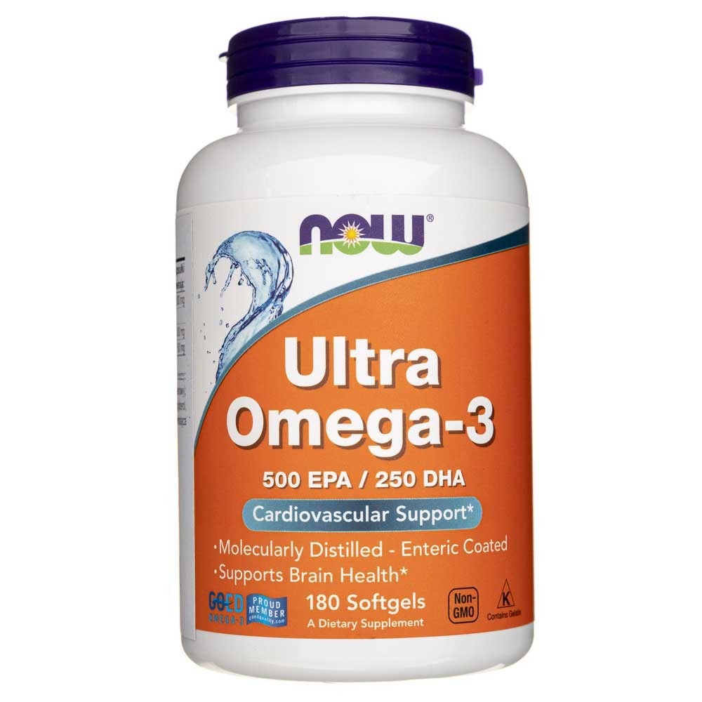 Now Foods Ultra Omega-3, 500 EPA / 250 DHA - 180 kapsulių