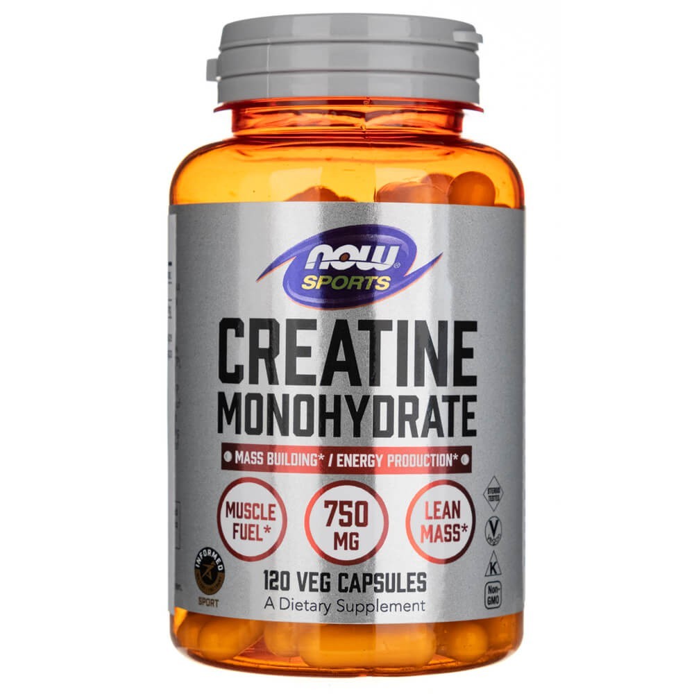 Now Foods kreatino monohidratas 750 mg - 120 kapsulių