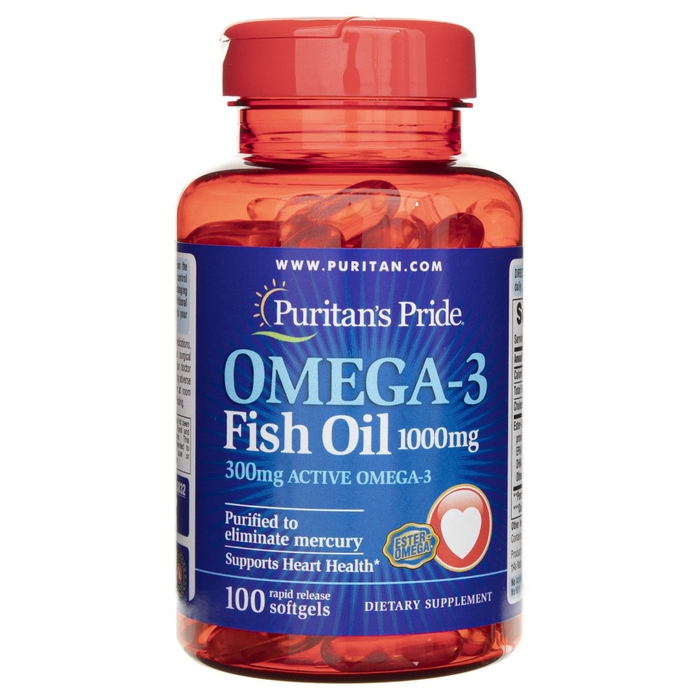 Puritan's Pride Omega-3 aliejus 1000 mg - 100 kapsulių