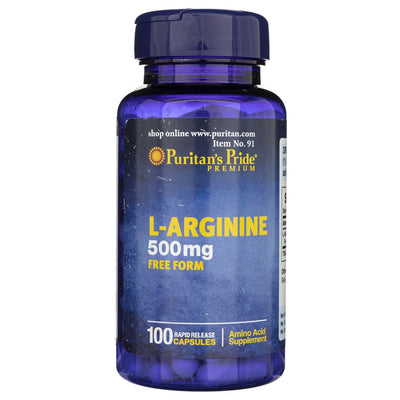 Puritan's Pride L-argininas 500 mg - 100 kapsulių