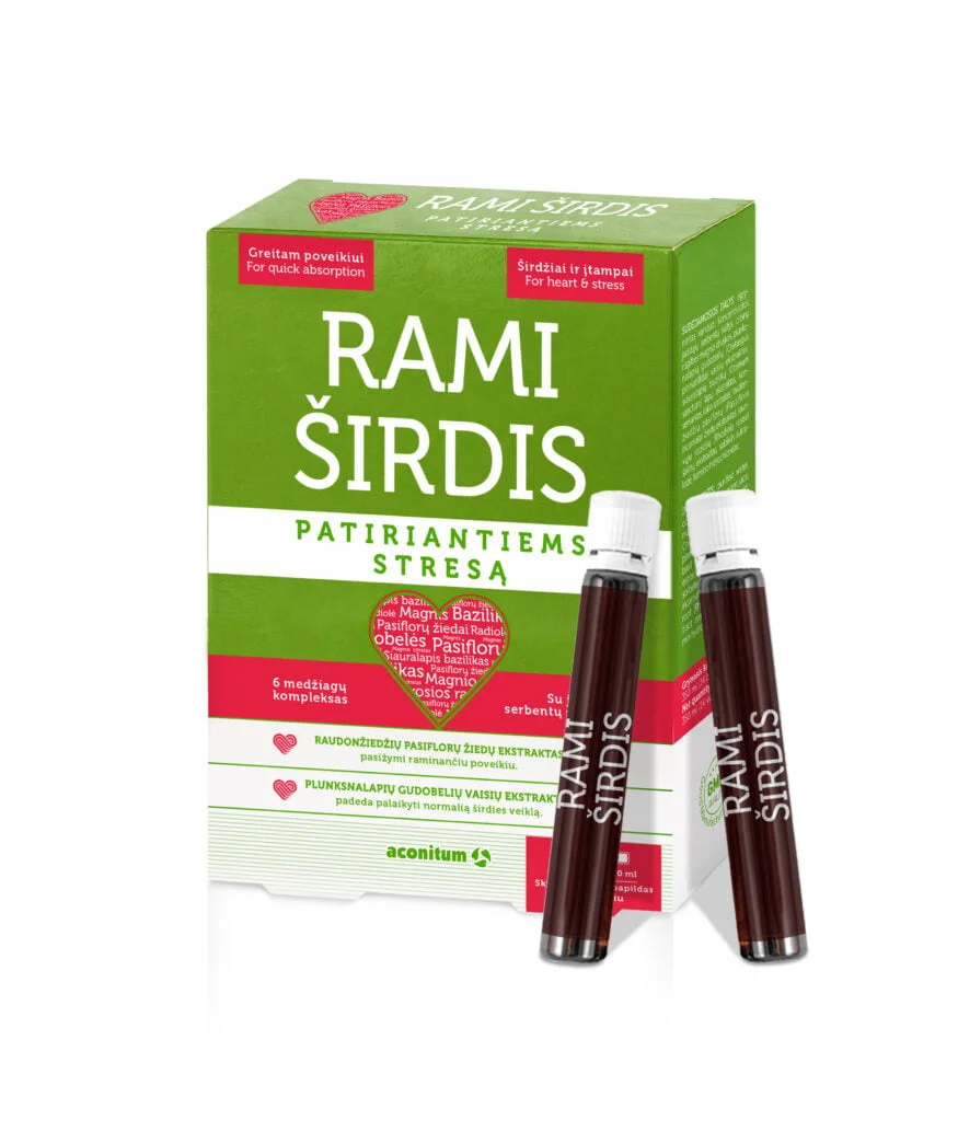Rami širdis patiriantiems stresą 14 buteliukų