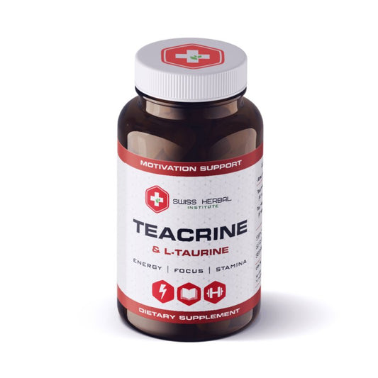 Theacrine+L-Taurine, Swiss Herbal, 60 kapsulių kaina