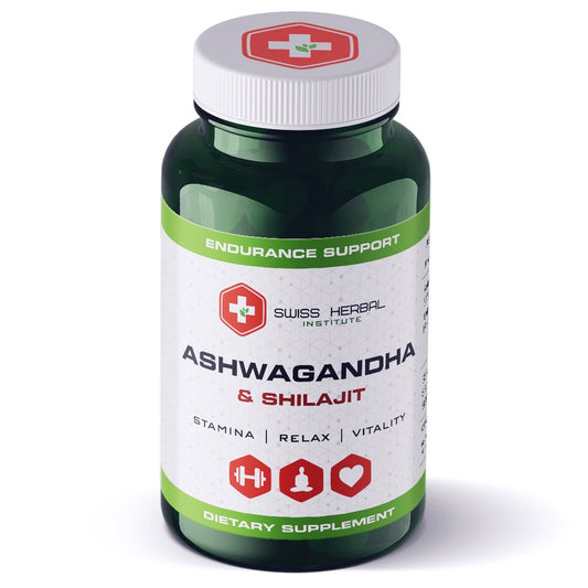 ASHWAGANDHA + SHILAJIT Swiss Herbal, 60 kapsulių kaina