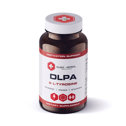Dopamino skatintojas DLPA + L-TIROZINAS Swiss Herbal, 60 kaina