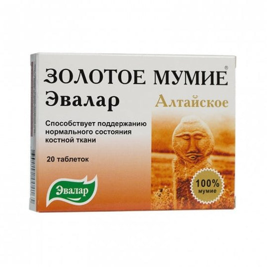 Evalar maisto papildas Zolotoje mumijo, Altajaus mumijo 100%, 20 tablečių kaina