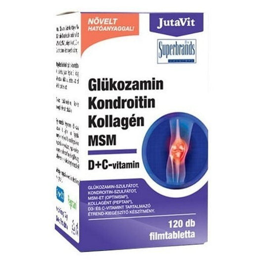 Gliukozaminas Chondroitinas Kolagenas + MSM su vitaminu D JUTAVIT, N120 kaina
