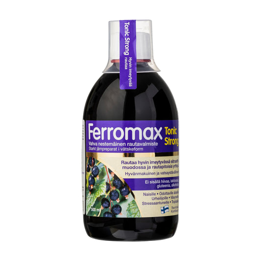 HANKINTATUKKU FERROMAX skysta geležis iš juodųjų serbentų, 500 ml - Maisto papildai Sveikata1.lt