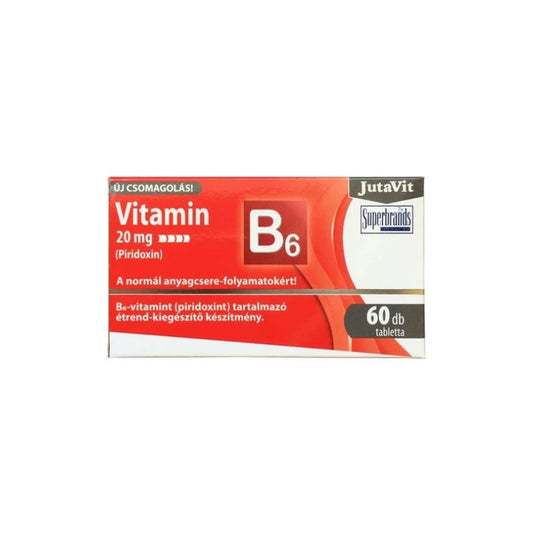 JutaVit Vitaminas B6 20 mg, 60 tablečių kaina