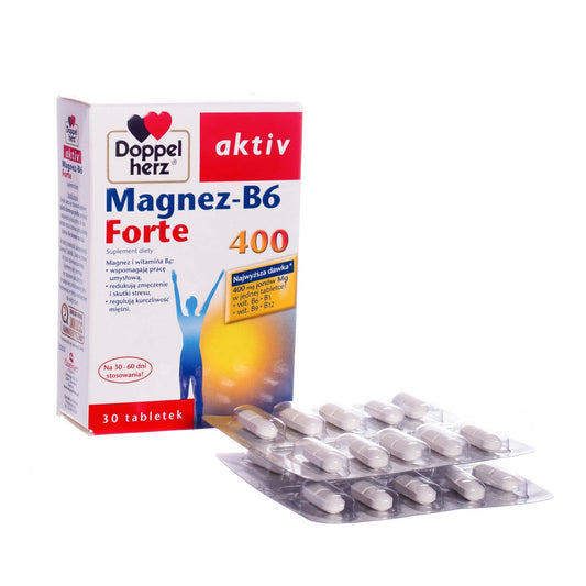 Maisto papildas Doppelherz Aktiv Magnis - B6 Forte 400, 30 tablečių kaina