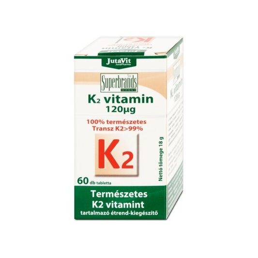 Maisto papildas K2 vitaminas 120mcg JutaVit, 60 tablečių kaina