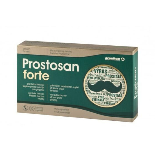 Prostosan forte, Prostatos ir šlapimo pūslės funkcijai, 30 kapsulių - Maisto papildai Sveikata1.lt