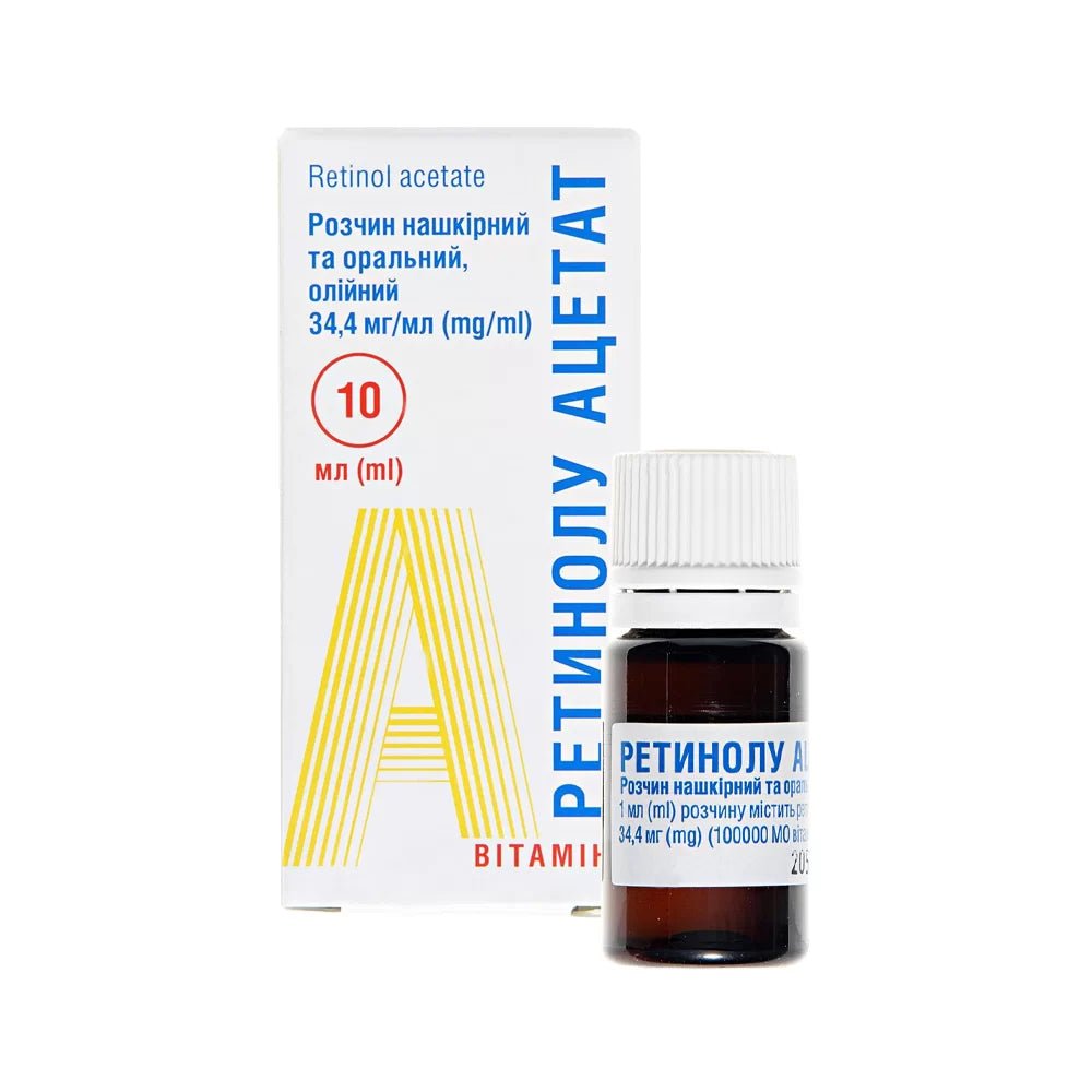 Retinolio acetato (vitaminas A) 3,44 % aliejinis tirpalas, 10 ml kaina
