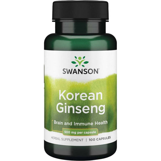 Swanson Kininis Ženšenis ( Korean Ginseng ) 500 mg , 100 kapsulių kaina