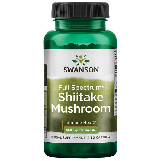 Swanson SHIITAKE 500 mg , 60 kapsulių - Maisto papildai Sveikata1.lt