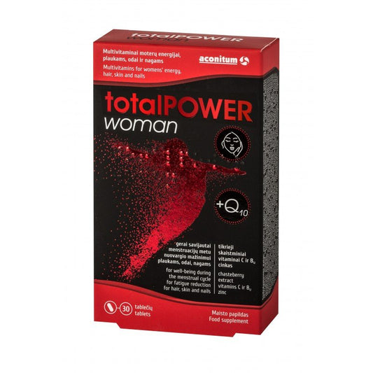 totalPOWER woman vitaminų ir mineralų kompleksas moterims, 30 tablečių kaina