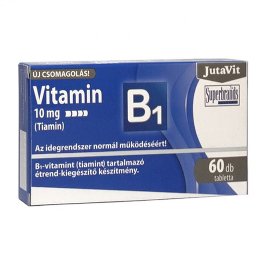 Vitaminas B1 10mg, JutaVit 60 tablečių - Maisto papildai Sveikata1.lt
