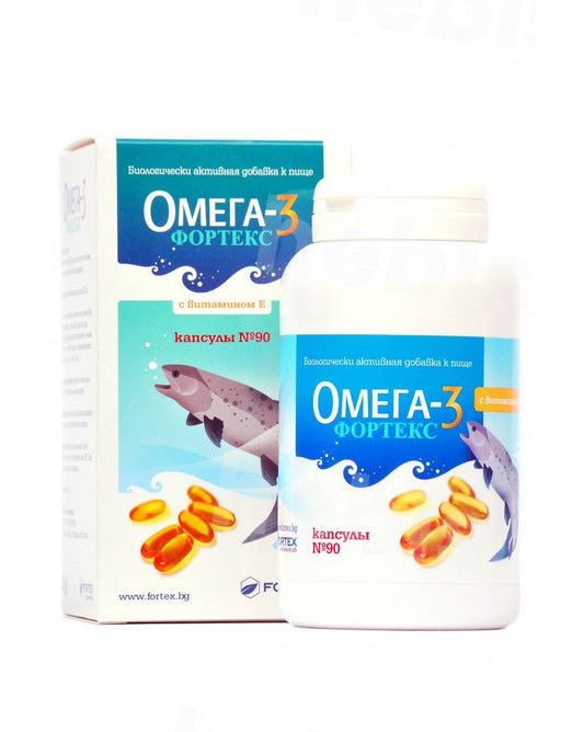 Žuvų taukai Omega 3 Fortex, 90 kapsulių - Maisto papildai Sveikata1.lt