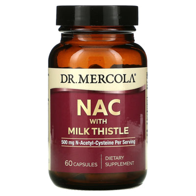 DR.Mercola NAC & Milk Thistle, 60 kapsulių