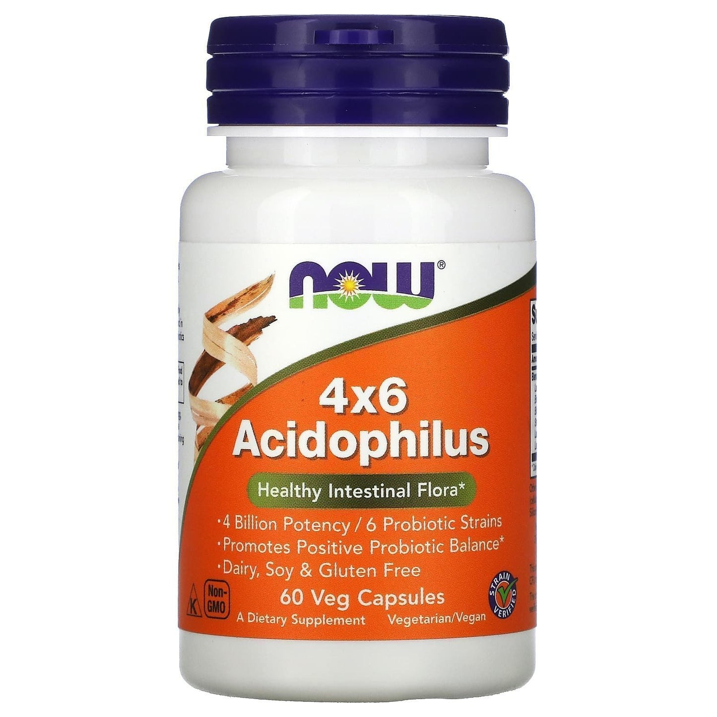 NOW 4x6 Acidophilus, 60 kapsulių