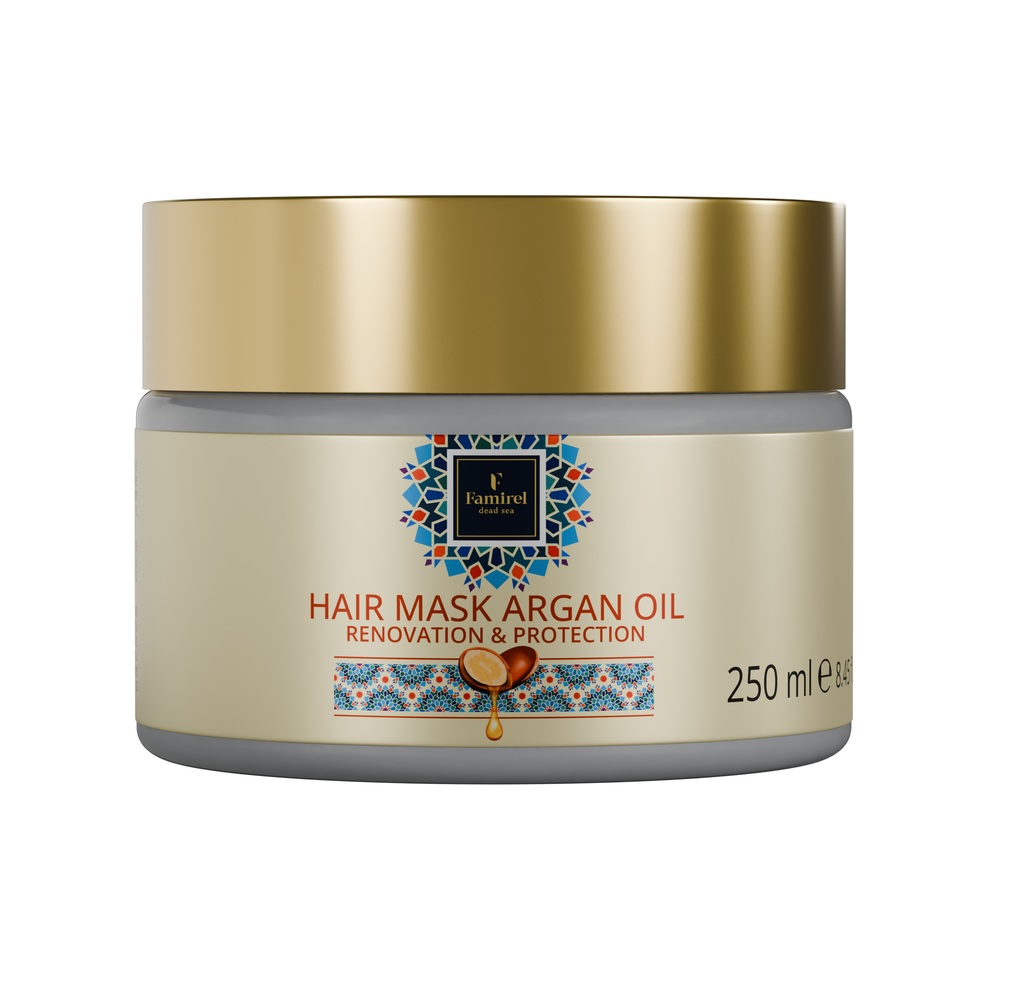 Famirel Argan Oil plaukų kaukė su arganų aliejumi – apsauganti ir atkurianti kaukė, 250 ml