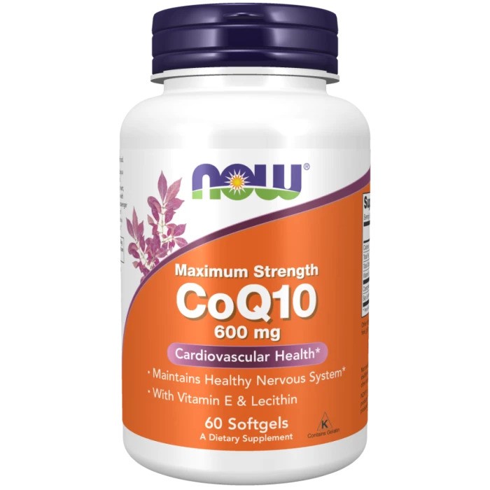 NOW coQ10 600mg, 60 kapsulių