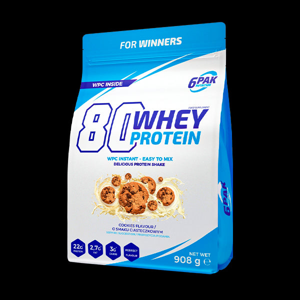 6PAK Białko 80 Whey Protein sausainiai - 908 g