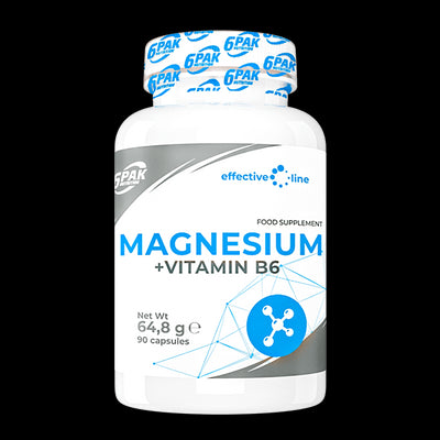 6PAK Magnis + Vitaminas B6 - 90 kapsulių