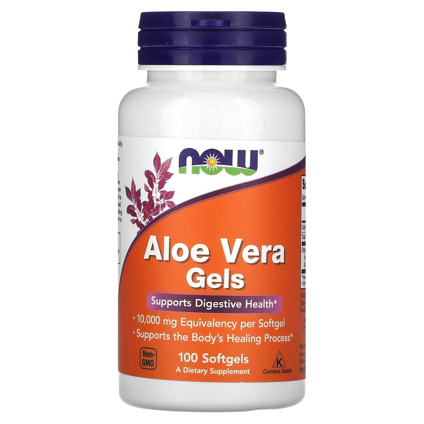 NOW Aloe Vera Gels 10000 mg, 100 kapsulių