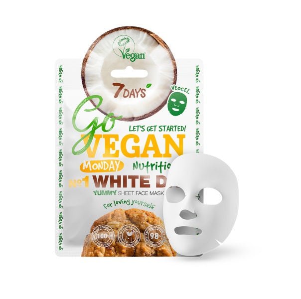 7DAYS GO VEGAN Lakstine veido kauke Monday White Day, 25 g kaina