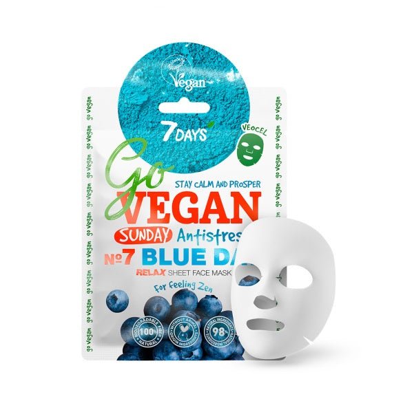 7DAYS GO VEGAN Lakstine veido kauke Relax Sekmadienis melyna diena, 25 g kaina