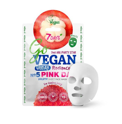 7DAYS GO VEGAN Lakstine veido kauke Vaisine Penktadienis Pink Day, 25 g kaina