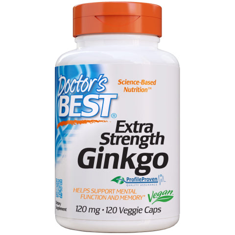 Doctor's Best Ginkgo Biloba 120mg, 120/360 kapsulių