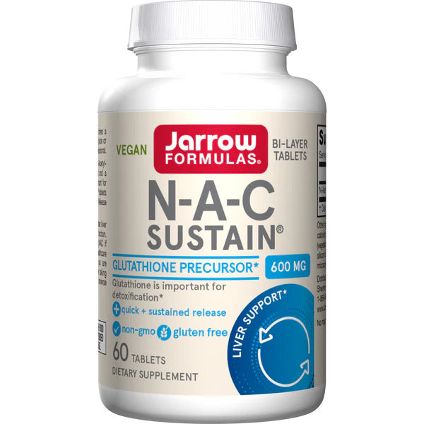 Jarrow Formulas N-A-C Sustain 600mg, 60 kapsulių