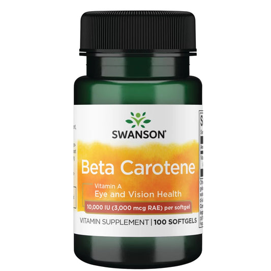 Swanson Beta Karotenas vitaminas A, 100 kapsulių