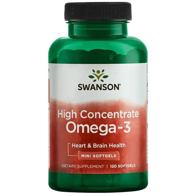 Swanson Didelės Koncentracijos Omega 3, 120 kapsulių