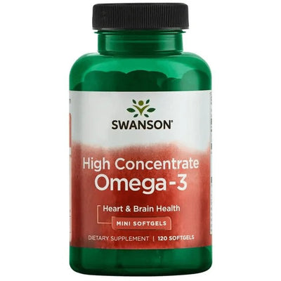 Swanson Didelės Koncentracijos Omega 3, 120 kapsulių